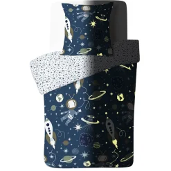 Parure de lit 1 personne phosphorescente finition bouton 140x200cm