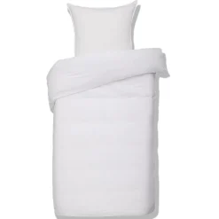 Parure de lit 1 personne 140x200cm gaze de coton blanc uni