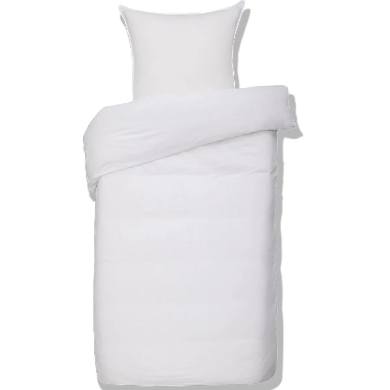 Parure de lit 1 personne 140x200cm gaze de coton blanc uni