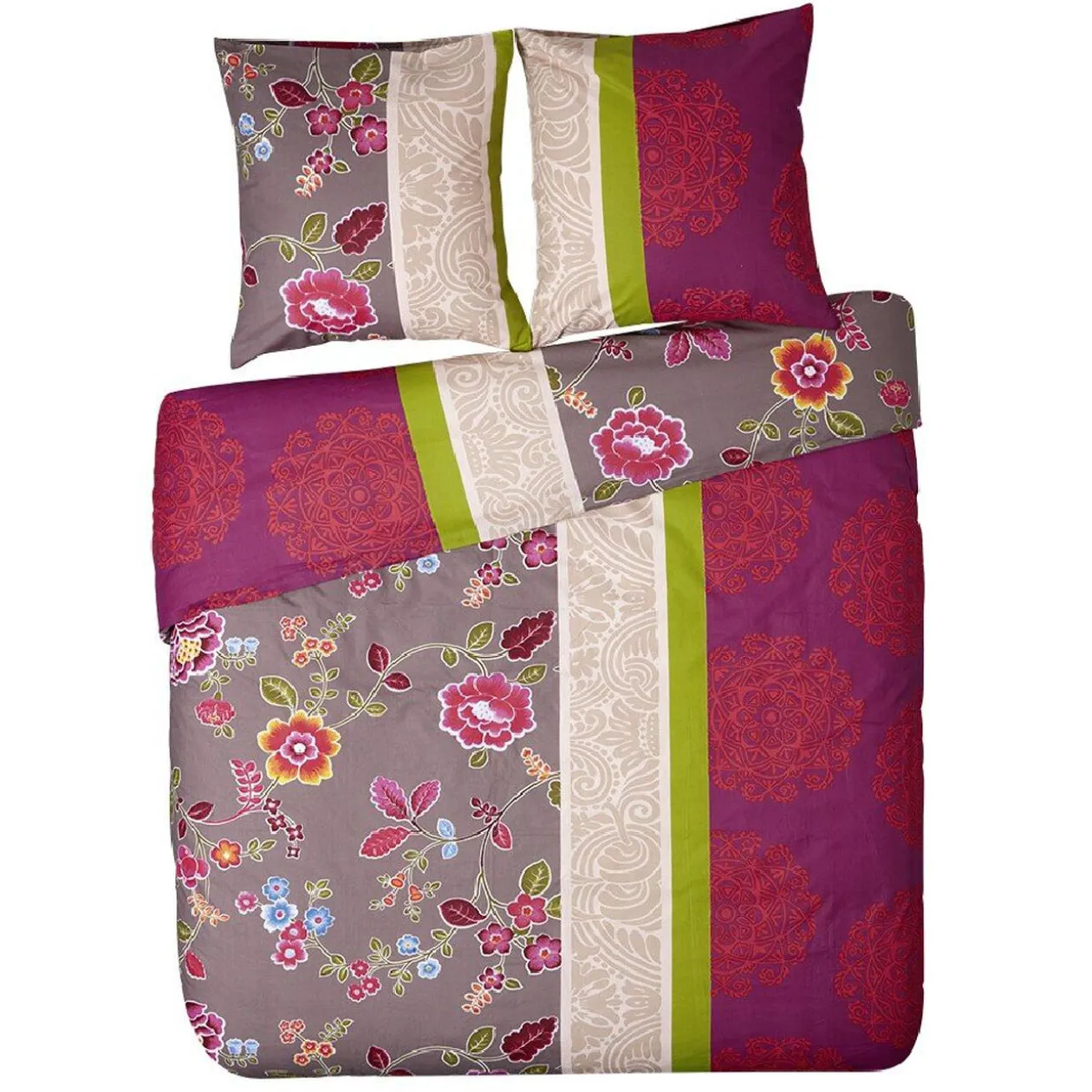 Parure de lit 2 personnes coton imprimé 220x240 cm