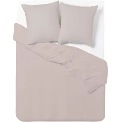 Parure de lit 2 personnes 240x220 cm ivoire ou rose poudré