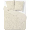 Parure de lit 2 personnes 240x220cm polycoton feuillage beige