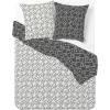 Parure de lit 2 personnes 200x200cm réversible motif aztèque noir et blanc