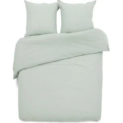 Parure de lit 2 personnes 240x220cm gaze de coton vert céladon