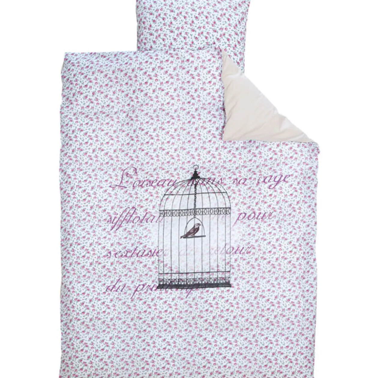 Parure de lit 1 place cage Muranu Jardin Anglais