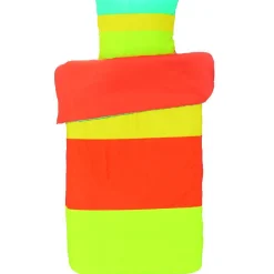 Parure de lit 1 place larges rayures multicolores