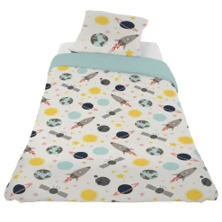 Parure de lit 1 place motif fusée