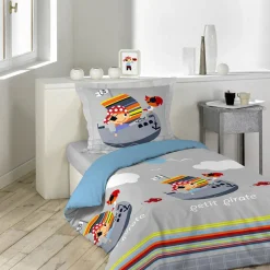 Parure de lit 1 place motif pirate