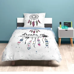 Parure de lit 1 place motif attrape rêves
