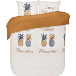 Parure de lit 2 places ananas fond blanc 220x240