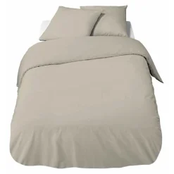 Parure de lit 2 places beige unie