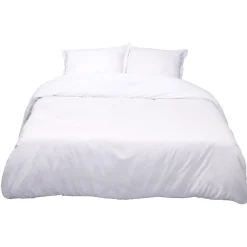 Parure de lit 2 places blanche pailletée or