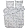Parure de lit 2 places blanc motif afro géo