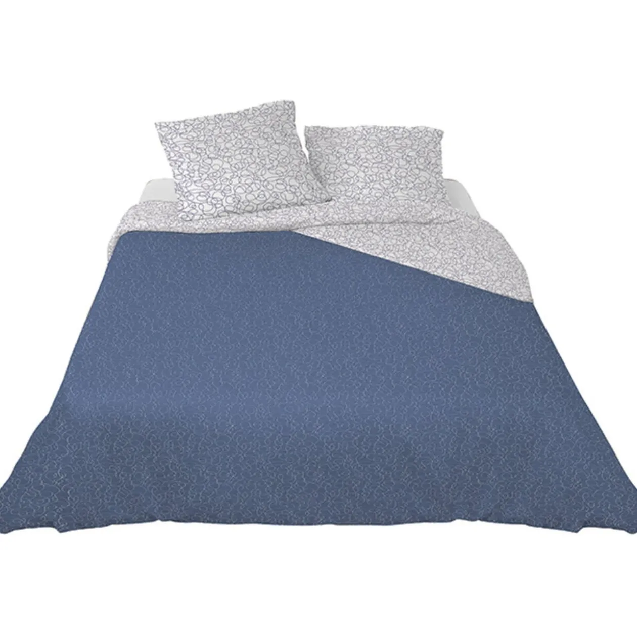 Parure de lit 2 places bleu blanc