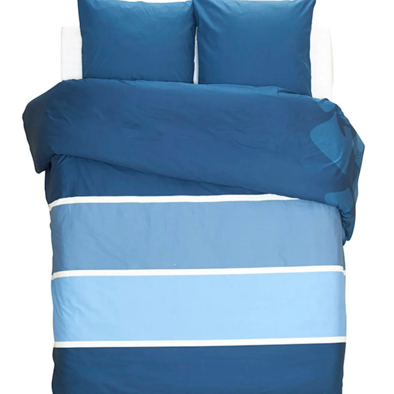 Parure de lit 2 places bleue réversible