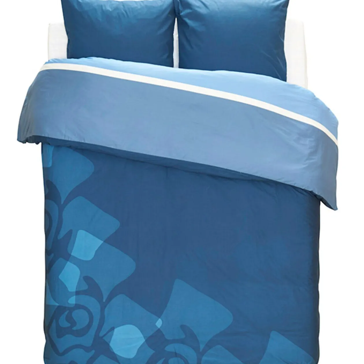 Parure de lit 2 places bleue réversible
