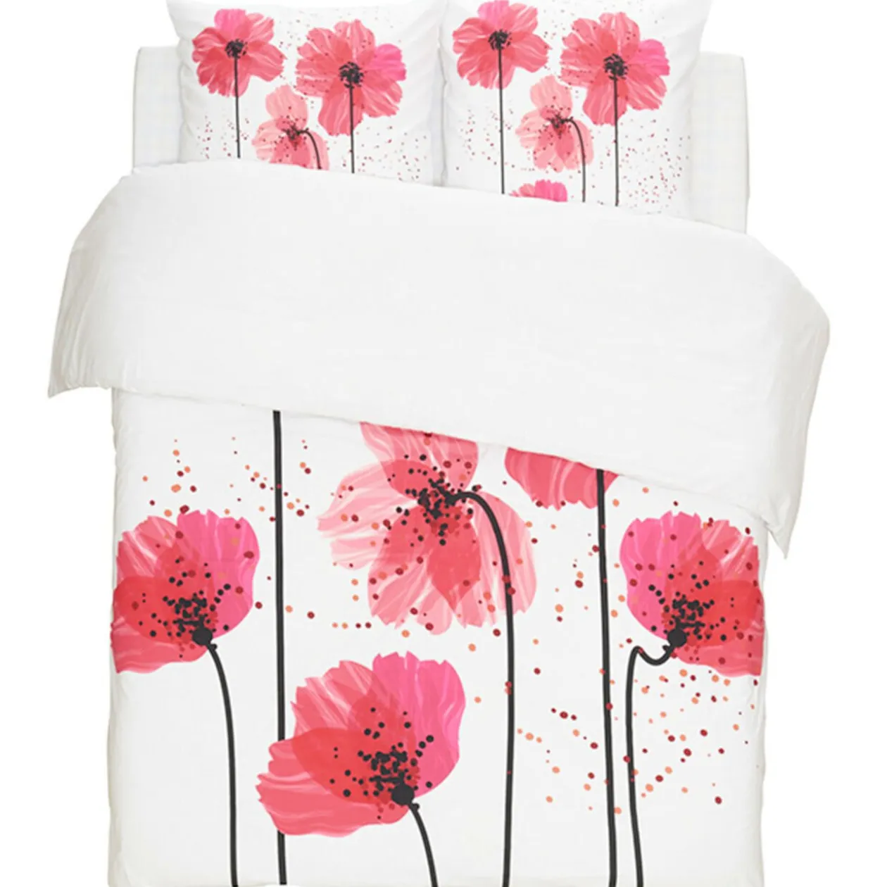 Parure de lit 2 places design coquelicot