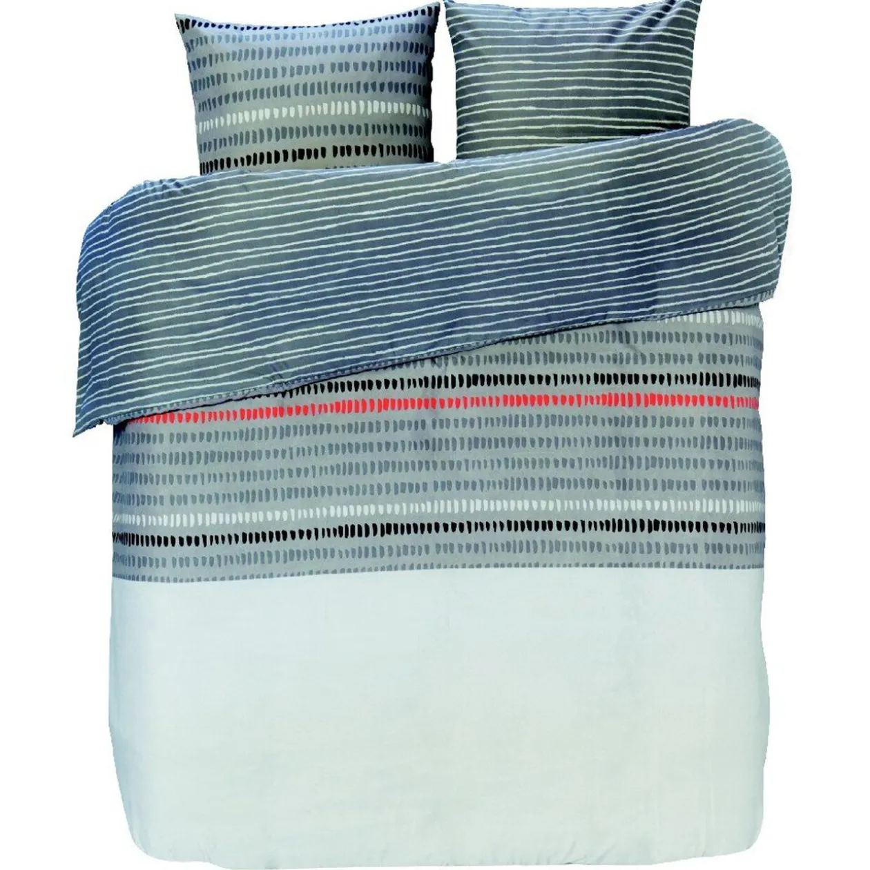 Parure de lit 2 places design pois gris et taupe