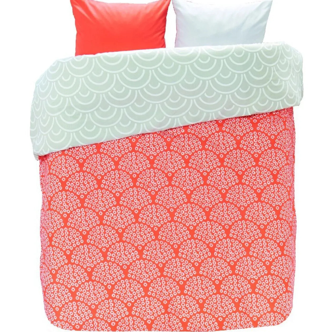 Parure de lit 2 places design japonais orange