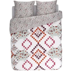 Parure de lit 2 places design mosaïque 6 pcs