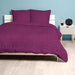 Parure de lit 2 places dessus matelassé prune 220x240 cm