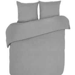 Parure de lit 2 places dessus matelassé gris 240x260 cm