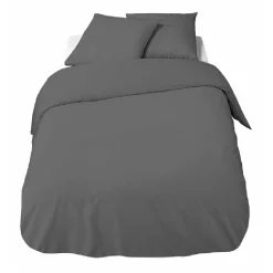 Parure de lit 2 places grise unie