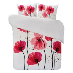 Parure de lit 2 places motif coquelicots