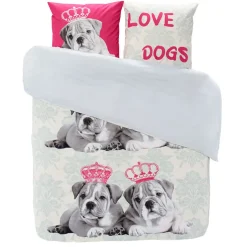 Parure de lit 2 places motif chien