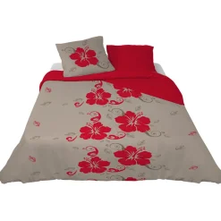 Parure de lit 2 places motif fleurs