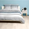 Parure de lit 2 places motifs rayures et losanges
