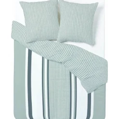 Parure de lit 2 places rayures verticales blanc gris