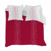 Parure de lit 2 places rouge motif pois
