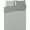 Parure de lit 2 places réversible gris clair et gris foncé 220x240cm