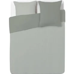 Parure de lit 2 places réversible gris clair et gris foncé 220x240cm