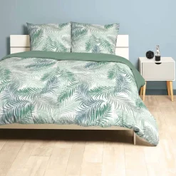 Parure de lit 2 places style feuillages tropicales