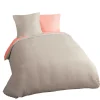 Parure de lit 2 places taupe corail