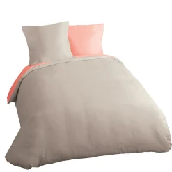 Parure de lit 2 places taupe corail