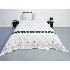 Parure de lit 2 tons 220 x 240cm en coton