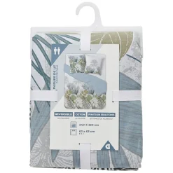 Parure de lit blanche écru L240X220 cm et 2 taies d'oreiller