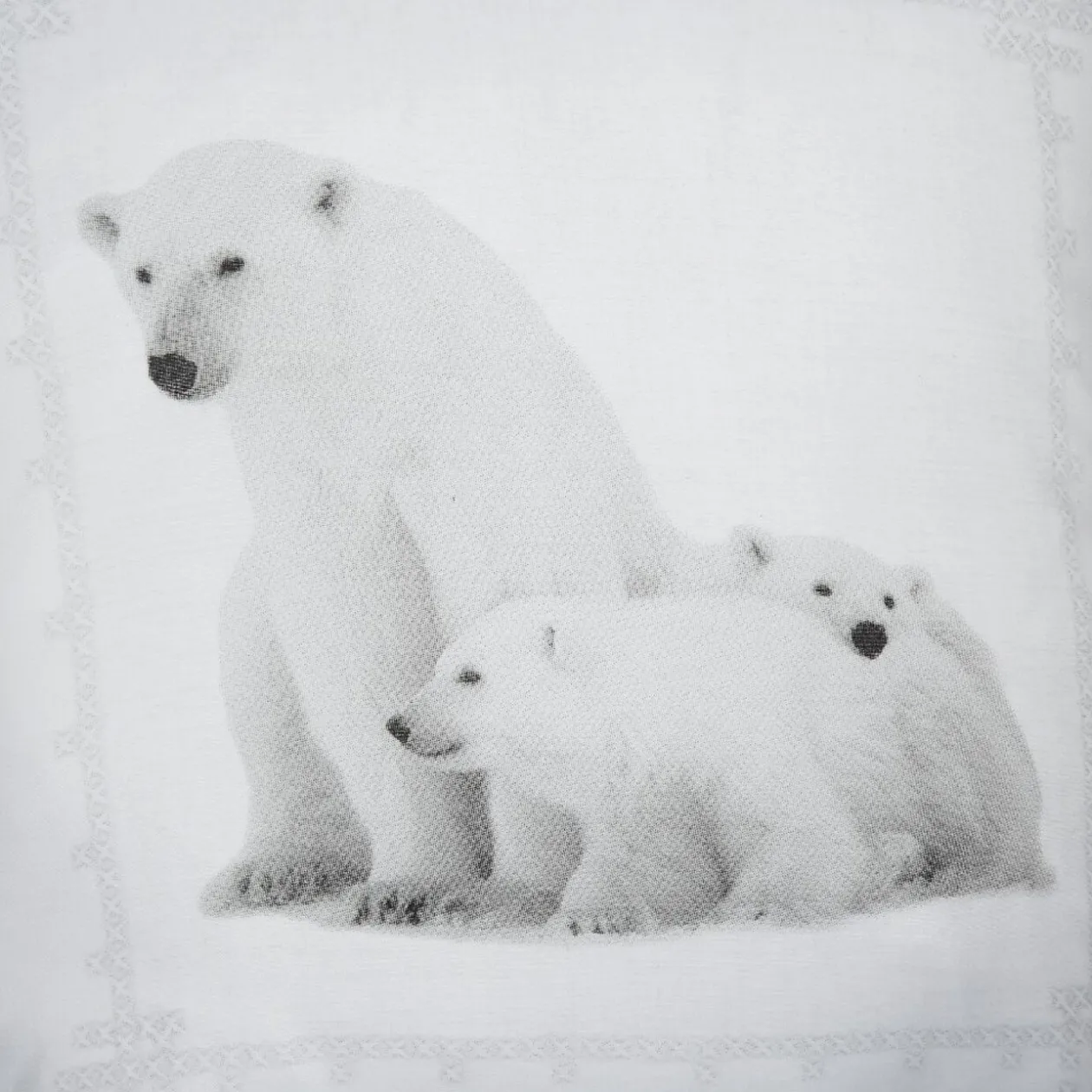 Parure de lit blanche imprimée ours blancs 220x240 cm