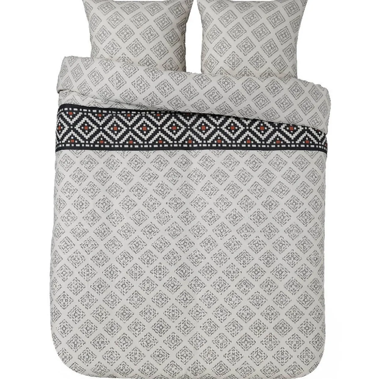 Parure de lit blanche motif graphique 220x240 cm