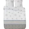 Parure de lit blanche motif coeurs flocons 220x240 cm