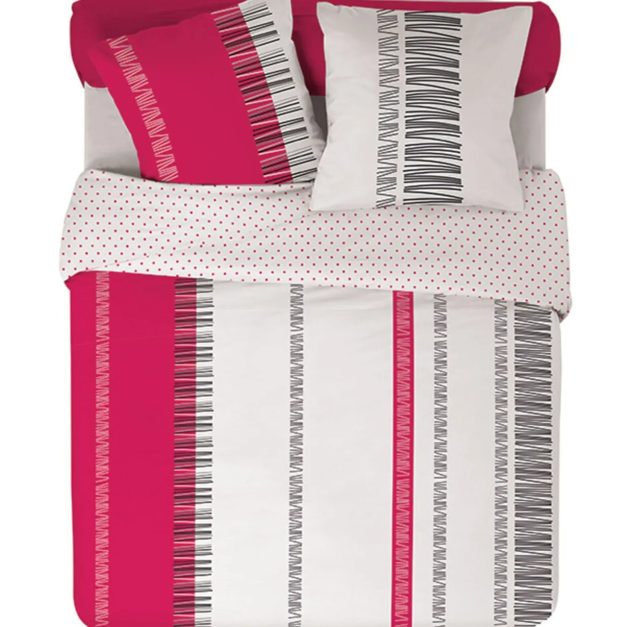 Parure de lit blanche rose