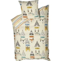 Parure de lit en coton motif animaux indiens 140x200 cm