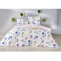 Parure de lit motif fleurs 240 x 220 cm