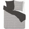 Parure de lit noir blanc rouge motif géométrique 2 personnes