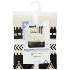 Parure de lit noire L240X220 cm et 2 taies d'oreiller