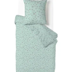 Parure de lit verte motifs étoiles grises 1 personne