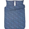 Parure de lit zébrage et feuillage bleu 240x220 cm